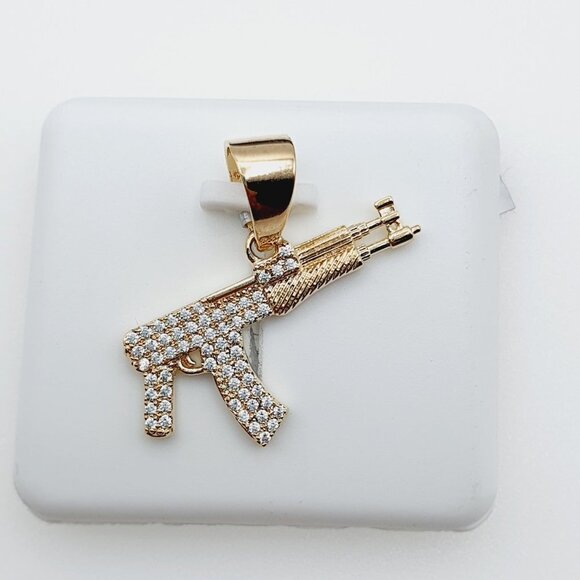 "14K Gold Plated Cubic Zircon Pendant, INUS1BR071 - Picture 5 of 10